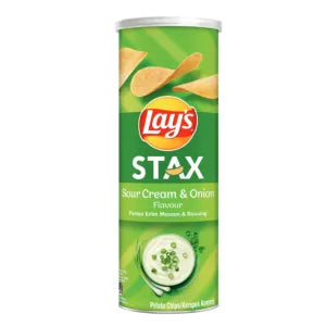 Lays Stax Potato Chips - Sour Cream & Onion grocery product available in Singapore from Shah Fresh Frozen