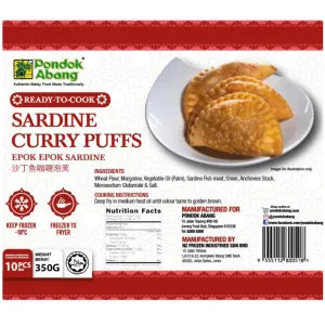 Pondok Abang, Sardine Curry Puffs 10pcs (Epok-Epok Sardin 10pcs) grocery product available in Singapore from Shah Fresh Frozen