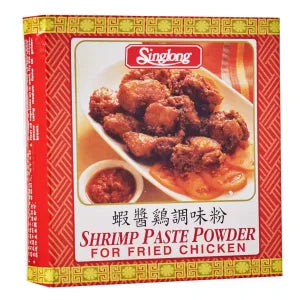 Singlong Shrimps Paste Fried Chicken Powder box grocery product available in Singapore from Shah Fresh Frozen