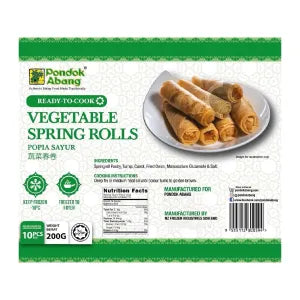 Pondok Abang, Spring Roll (Popia Sayur) grocery product available in Singapore from Shah Fresh Frozen