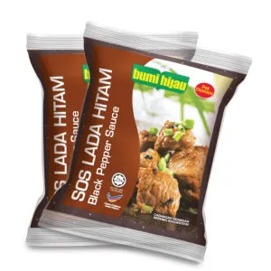 SOS Black Pepper Sauce Packet [Lada Hitam] grocery product available in Singapore from Shah Fresh Frozen